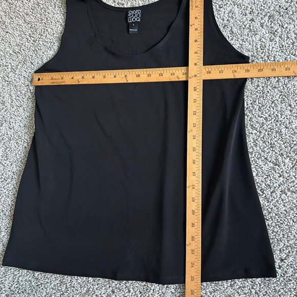 Clara Sunwoo Woman's Sz  Large Sleeveless Black Scoop Neck Tank Top - Picture 5 of 6